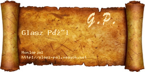 Glasz Pál névjegykártya